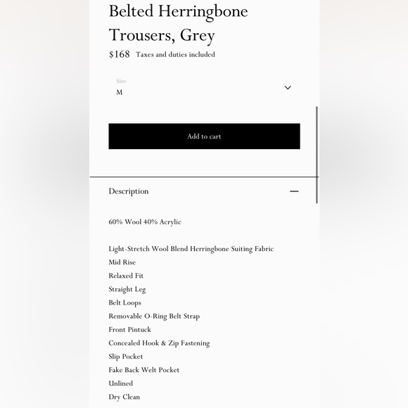 Source Unknown Belted herringbone trouser - Picture 6 of 6